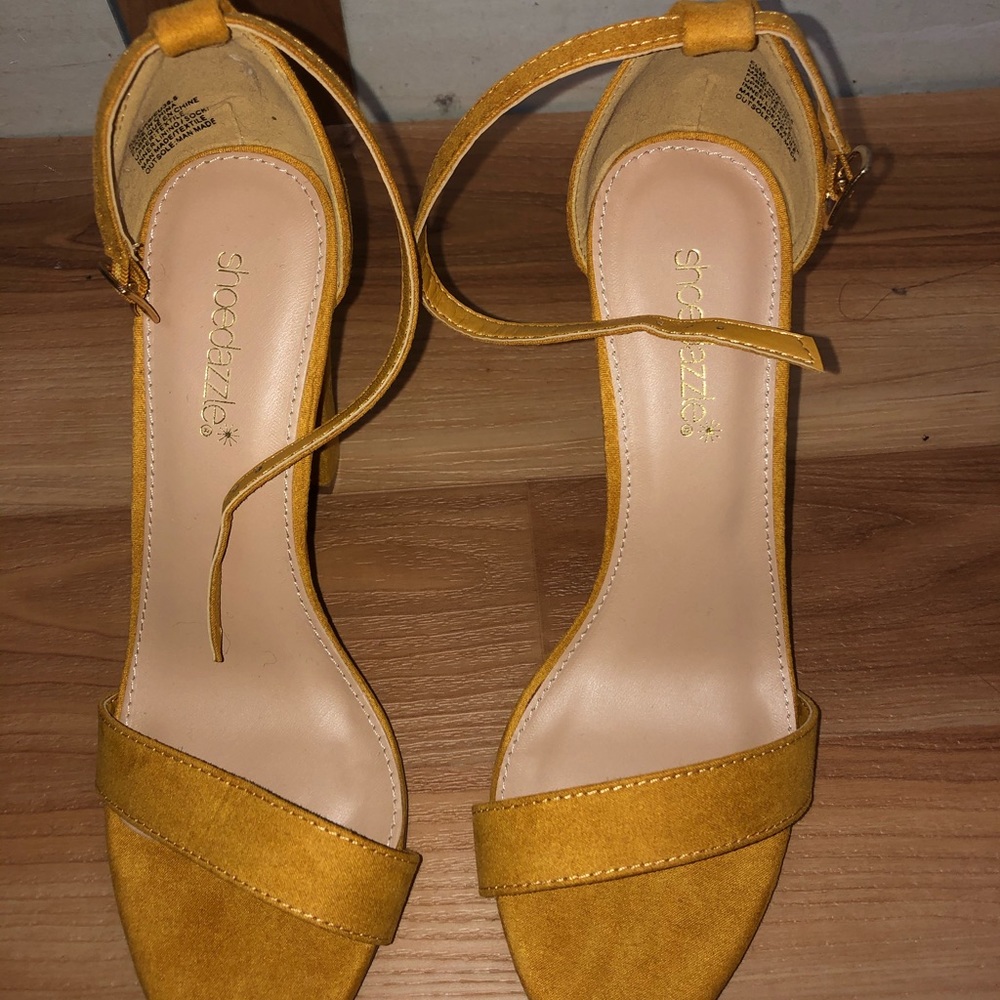 Yellow Ankle Strap Heels